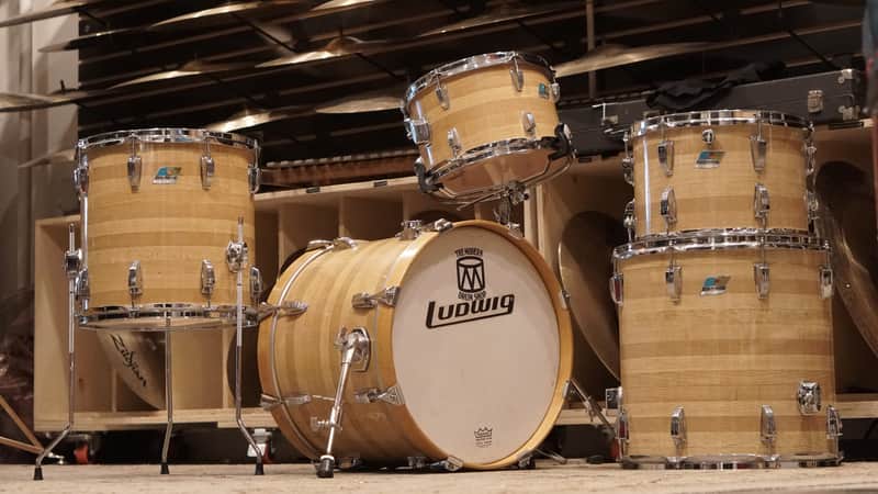 Ludwig 12/13/14/16/18" Drum Set - 1970s Jazzette Butcher Block image 1