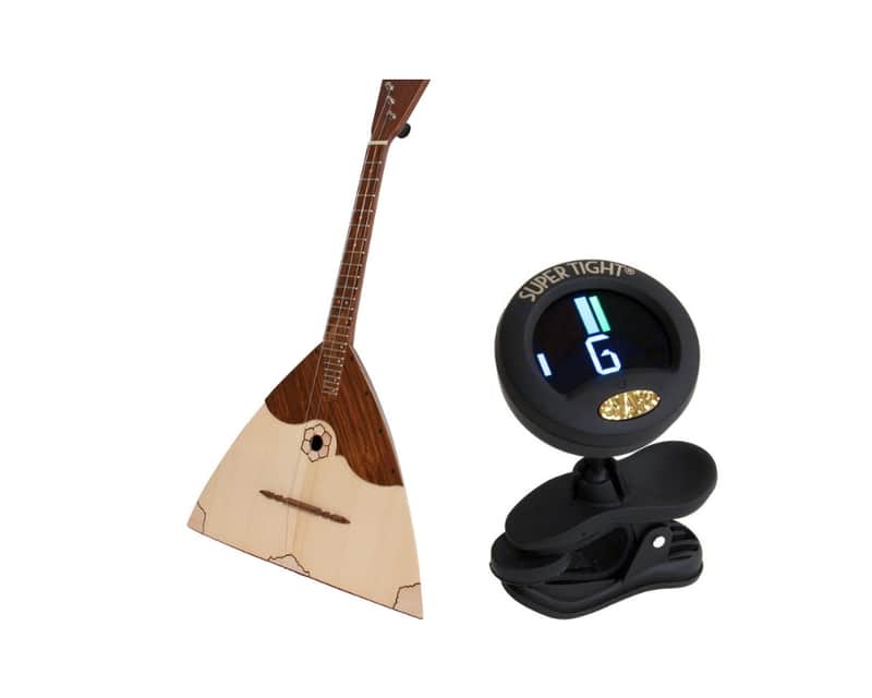 Includes: Roosebeck Deluxe Prima Balalaika W/ Padded Gig Bag + Snark Clip-on Chromatic Tuner image 1