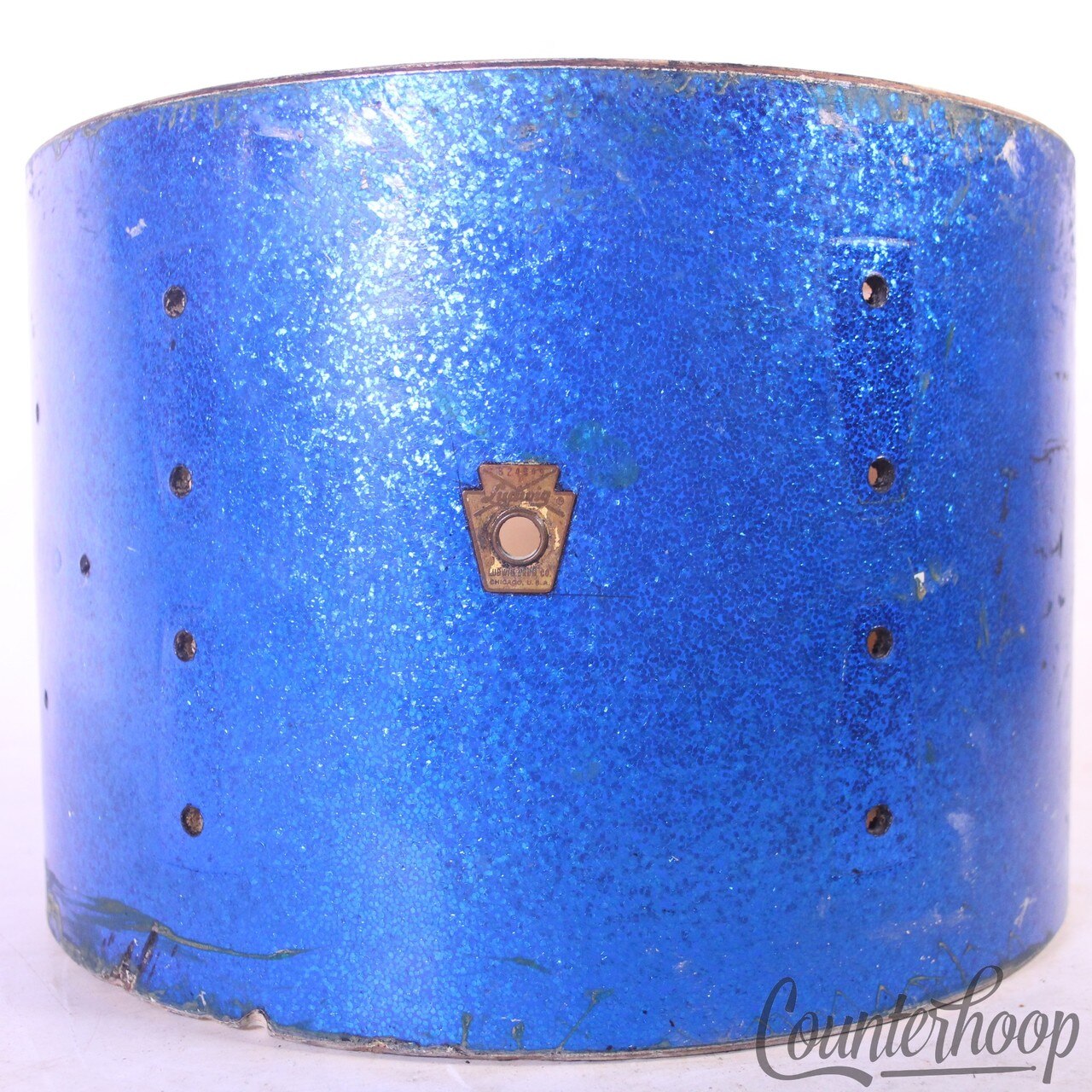 Ludwig 13x9" Blue Sparkle Tom Drum Shell Vintage 60s 3Ply Mahogany/Maple Classic — main photograph