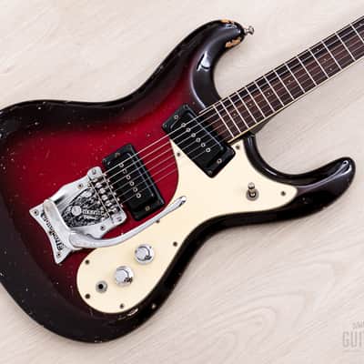 1964 Mosrite Ventures Model Vintage Guitar Red Sunburst w/ Vibramute, Case image 1
