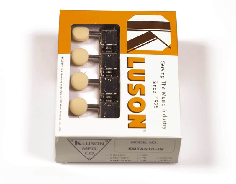 Kluson Supreme A Type Nickel Mandolin tuners, 18:1 Ratio, Bone Buttons KTSM-A-NI image 1