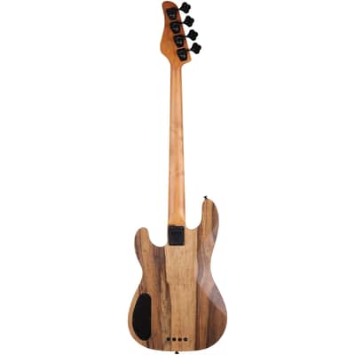 Schecter Model-T 4 Exotic Electric Bass, Black Limba image 5