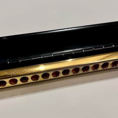Hohner 7584-C Super 64 X Chromatic Harmonica 2010s - Black and Gold image 2