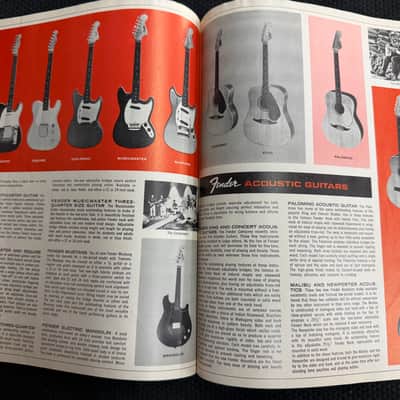 Fender Catalog Brochure 1965 1966 Stratocaster telecaster Jaguar precision jazz bass Jazzmaster Esquire Bass V VI Mustang Deluxe Princeton Reverb image 3