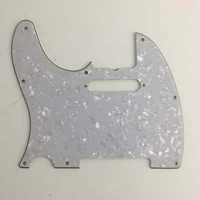 Vintage Lefty Pickguard For Fender Style Guitar Left 4ply Relic White Pearl Tele image 1