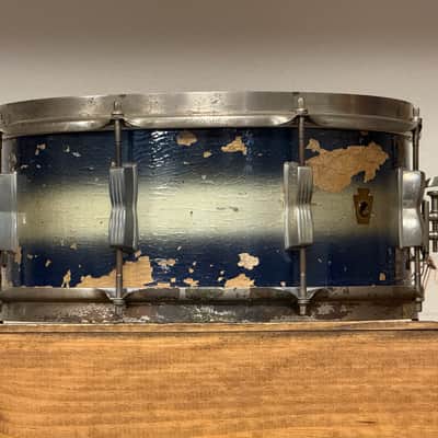 1950's WFL 6.5x14 Blue & Silver Duco Contest Model 8-Lug Snare Drum image 9
