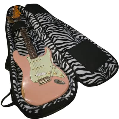 Cumberland Guitars - Embroidered Deluxe Teardrop Electric Guitar Case - Black / Zebra image 4