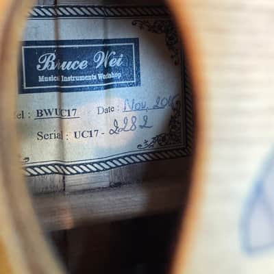 Bruce Wei BWUC17 Flower Tenor Ukulele 2015 - Solid Acacia Koa - MINT!! image 11