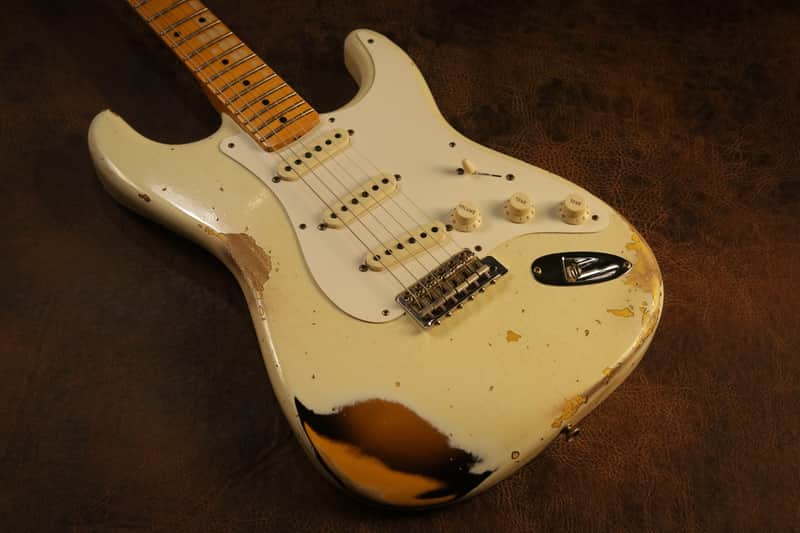 Fender Custom Shop 1956 Stratocaster Heavy Relic in Aged Indian Ivory over 2-tone Sunburst image 1