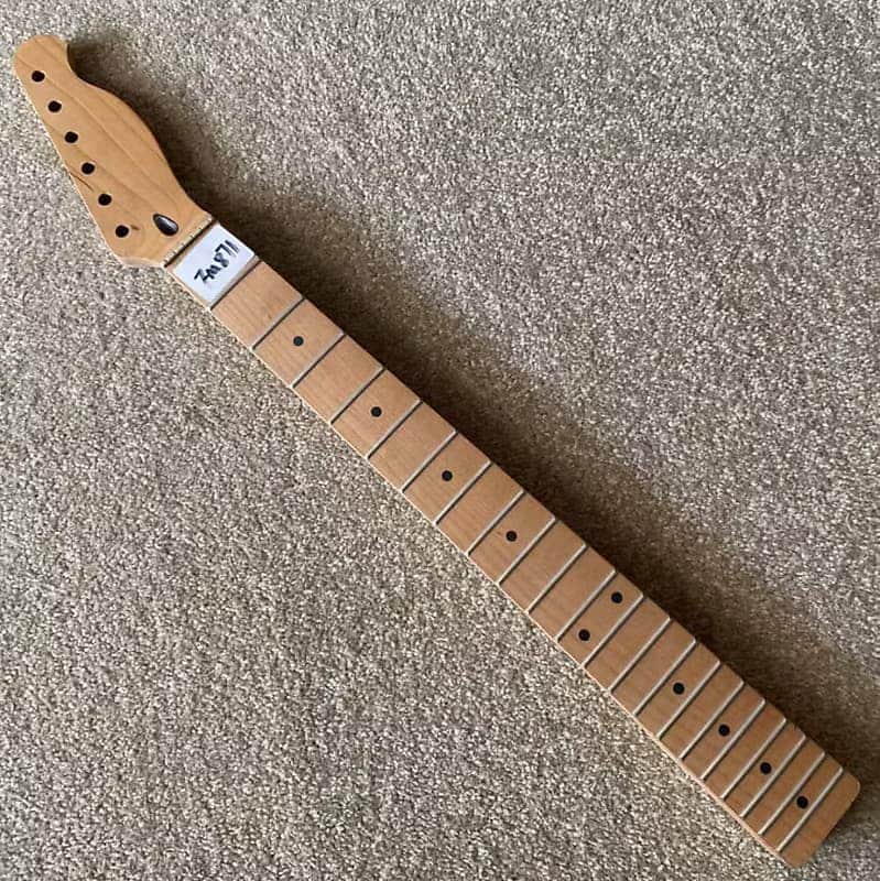 Roasted Maple Wood Telecaster Tele Style Guitar Neck, 21 Frets Fingerboard image 1