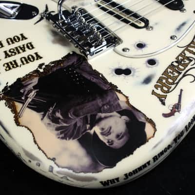 Custom Painted and Upgraded Fender Squier Standard (LH) Strat - Aged and Relic'ed With Graphics image 12
