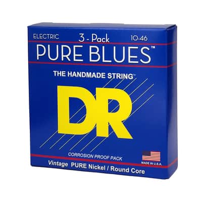3-Pack DR PURE BLUES 9-42 Light Pure Nickel Electric Guitar Strings image 3
