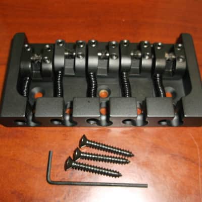 Hipshot 5-String "A" Brass Bass Bridge, BLACK - .669" String Spacing