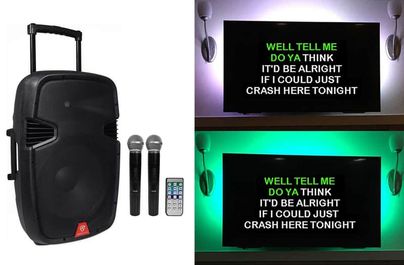 Rockville 15" Portable Karaoke Machine/System w/ (2) Wireless Microphones+LED's image 1