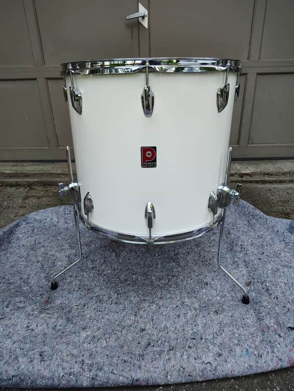 Premier 18"(Diameter)x16"(Depth) Floor Tom 1970's - White Wrap image 1