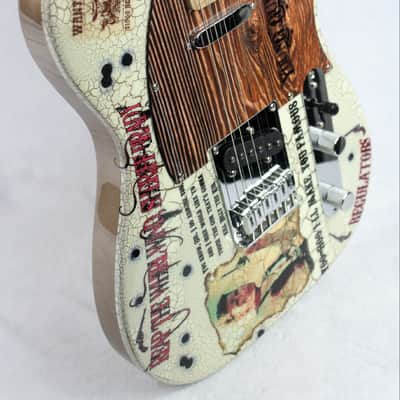 Custom Crackle Painted And Upgraded Fender Squier Telecaster With Graphics image 2