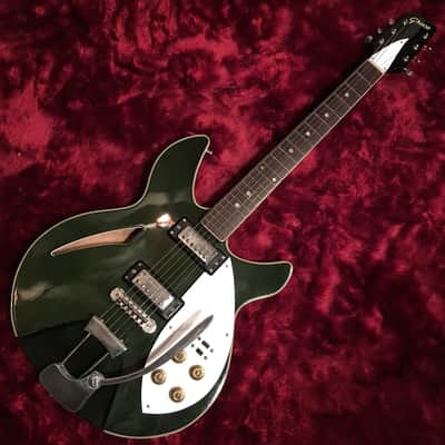 c.1969 Greco (Fujigen) ER-180 Semi-Hollow Guitar MIJ Vintage Dark Green image 2