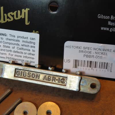 aged Gibson Historic ABR-1 No Wire Tune-O-Matic Bridge Nickel fits Les Paul 335 image 2