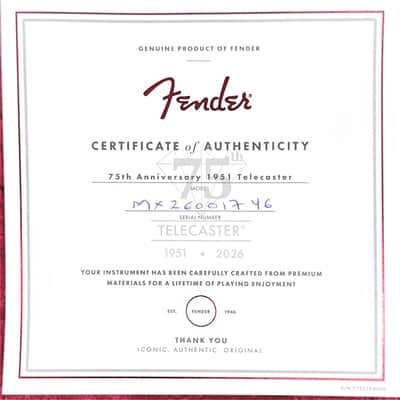 Fender 75th Anniversary Vintera Road Worn 1951 Telecaster (2026) - Butterscotch Blonde #01746 with Original Hard Case image 9