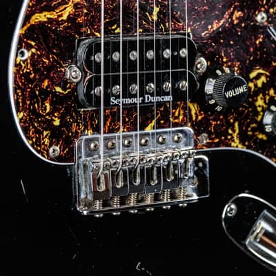 1990 Partscaster Stratocaster MIJ neck / American Standard body black image 5