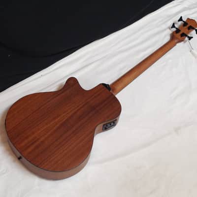 LUNA Tribal 34" long scale 4-string acoustic electric BASS guitar NEW w/ Gig Bag image 6