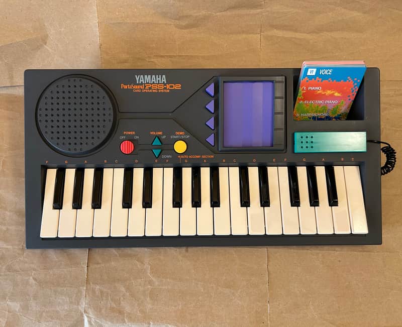 Yamaha PortaSound PSS-102 Electronic Keyboard 1991 rare with Card Reader System mini Synth Japan in box EC image 1