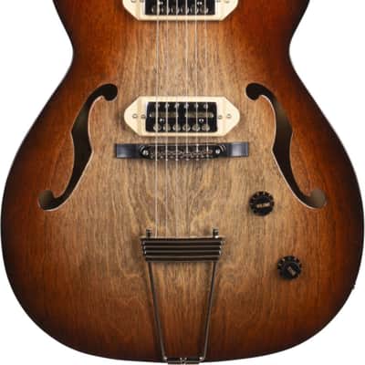Godin 5th Avenue TL Gold Foil Electric Guitar, Ebony Fingerboard, Vintage Burst image 2