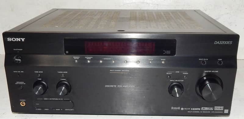 Sony STR-DA3200ES home theater receiver with remote, phono input image 1