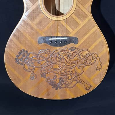 Blueberry NEW IN STOCK Handmade TENOR Guitar Celtic Motif image 2