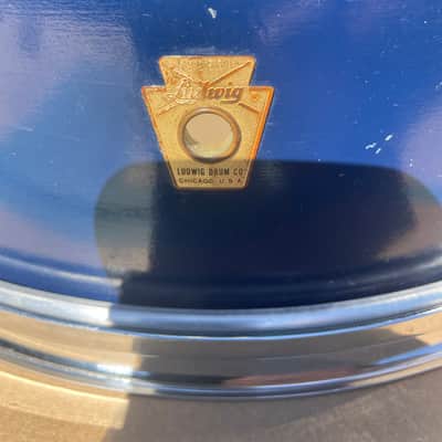 Ludwig No. 491 Pioneer 5x14" 6-Lug Snare Drum with Keystone Badge 1968 - Blue Duco Lacquer image 8