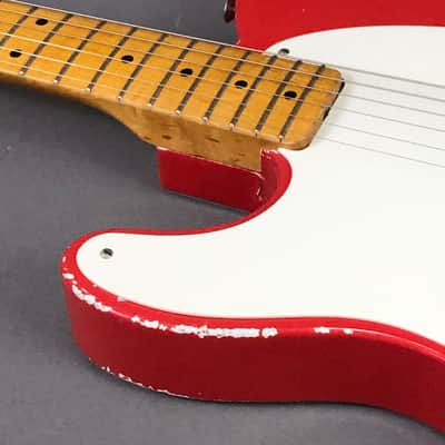 LEFTY! Vintage Boutique Custom Relic TL51 Nocaster Fiesta Red Nitro Lacquer Tele Guitar 1/4 Sawn Made in USA Klein Pickup 7 lb HSC image 16