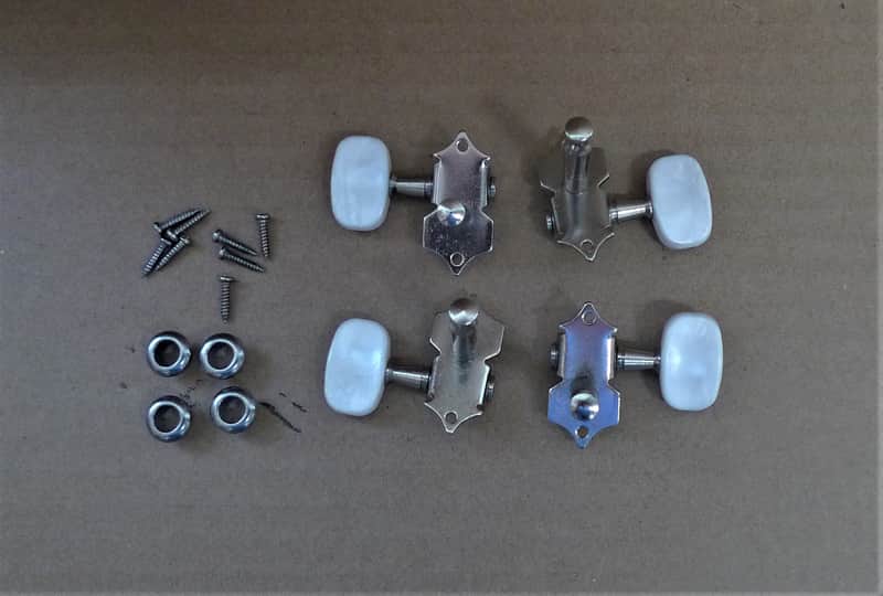 4 HOFNER 2 + 2 Chrome Bass Guitar Tuners Keys for Ignition HI-BB & HI-CB Beatle or Club Machine Head image 1