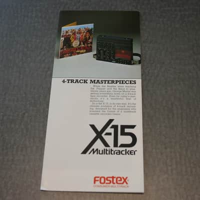 Fostex X-15 1983 Four Track Cassette Recorder Brochure - The Beatles Sgt. Pepper George Eastman image 1