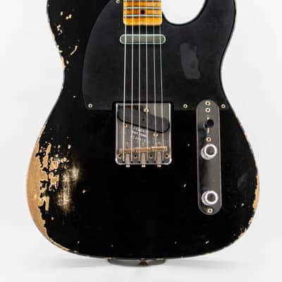 Fender Custom Shop '52 Telecaster Maple Neck Heavy Relic - Aged Black image 1