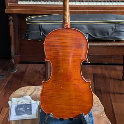 Revived Vintage French Workshop Fiddle A. Dubel Labeled 4/4 Violin Strad Copy Ca. 1920s w/ Old Case and New Brazilwood Bow image 2