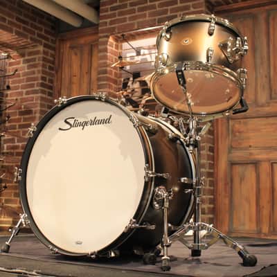 Slingerland Radio King 3-pcs Black and Gold Lacquer Drum Set (22-13-16) - Used! image 3