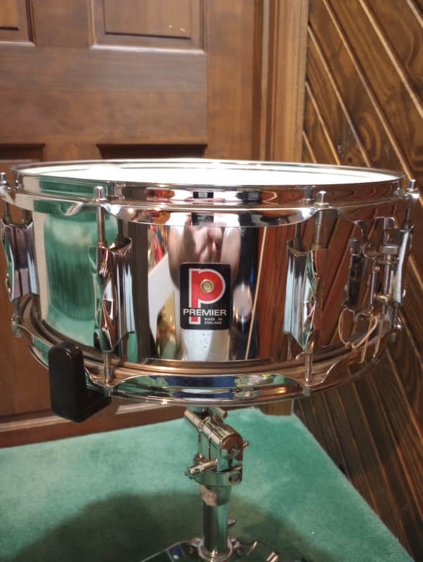 Premier 14 X5.5 Chrome Over Steel Snare Drum Chrome image 1