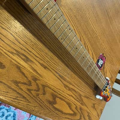 Sterling by Ernie Ball Music Man Axis AX50 Lava Burst Quilted Maple Top Electric Guitar Roasted Maple Neck Fingerboard AX50QM Whammy Tremolo Bar image 11