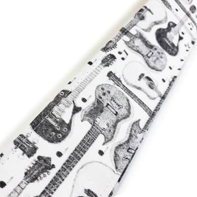 Guitar Collage Guitar Strap- Black White Guitars Composition Strap - Guitars Line Drawings - Works for Electric, Bass, or Acoustic Guitars image 5