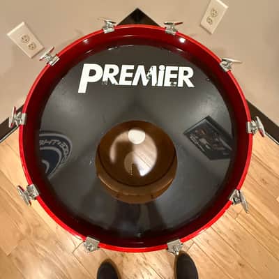 ~RARE!~ Premier Genista 6-Piece 8/10/12/14/16/22 Drum Kit Set in Red Mist Gloss Lacquer (Rm4) image 8