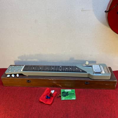 Vintage Teisco model 7 lap steel guitar set with homemade case image 16