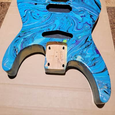 Custom Swirl Body Dinky Body  Blue Swirl image 2
