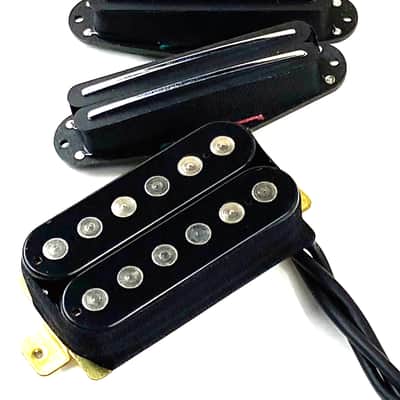 Phat Duo Hot HSS Pickup Set, Phat Screamer Bridge Humbucker + Duo Rail Strat Sized Humbucking Middle & Neck image 4