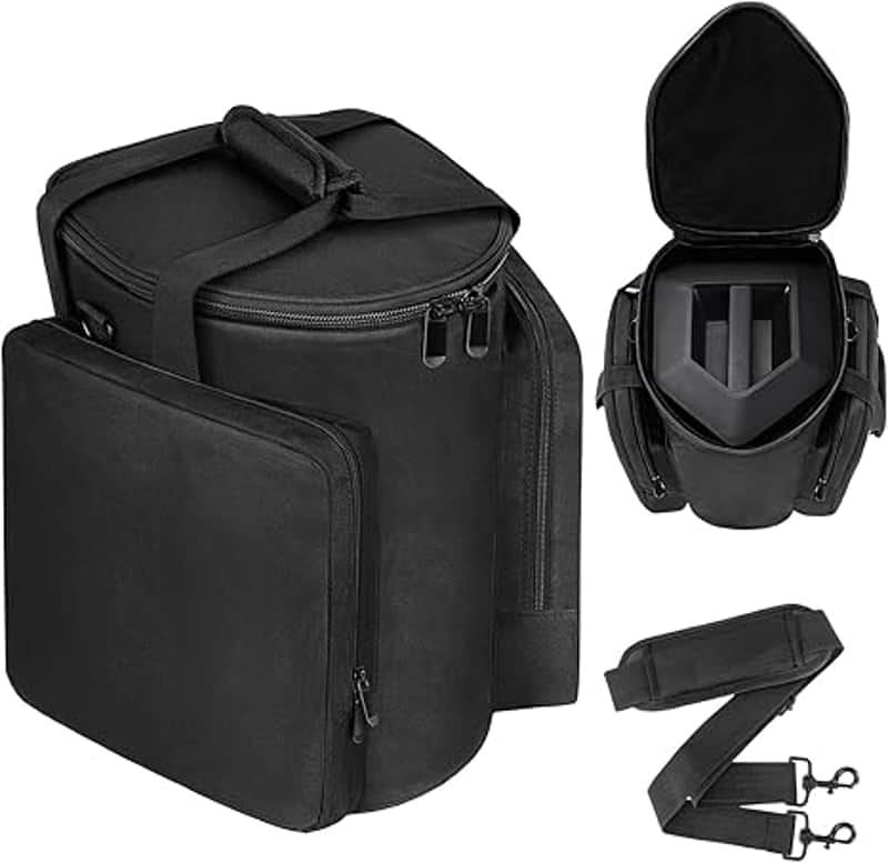Carrying Bag Travel Case Compatible with Portable Bluetooth Speaker Cover, Storage Case with Shoulder Strap & Accessory Pocket for Microphone,Charger,Cable,Accessories image 1