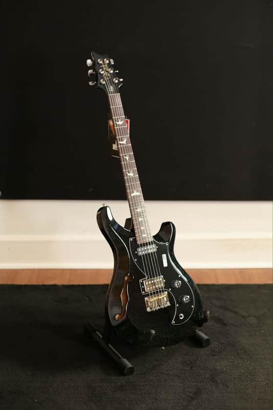 PRS S2 Vela Semi-Hollow Electric Guitar, Black Rainbow Holoflake image 1