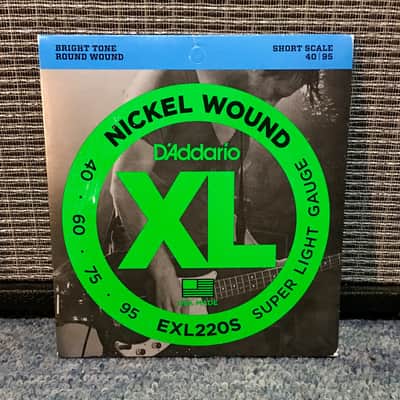 D'Addario EXL220S Nickel Wound Bass Guitar Strings Super Light 40-95 Short  Scale