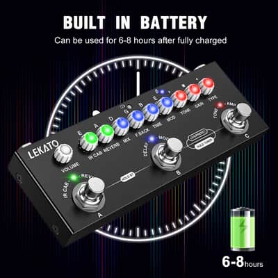 LEKATO Multi Effects Guitar Pedal with IR Loading 9 AMP Models Delay Reverb Distortion Overdrive Rechargable Electric Guitar Effects Multi Pedal Support Recording Bluetooth 5.0 image 5