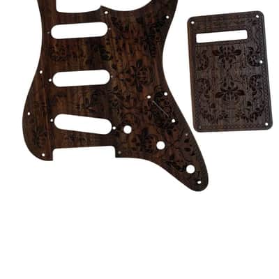 Rosewood SSS Guitar Strat Style Pickguard with Back Plate image 1