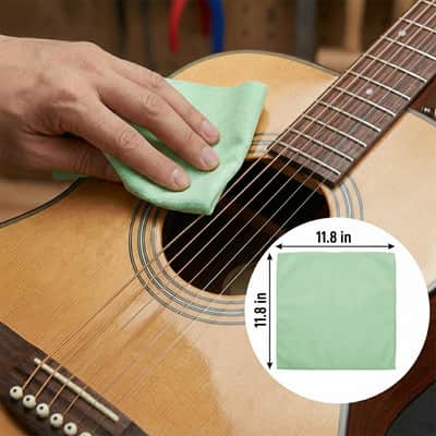Guitar cleaning cloth, 6 Microfiber Cloths (11.8"x11.8"), 360° Maintenance Tool for Acoustic, Electric & Bass Guitar, Removes Grime, Preserves Tone & Extends String Life image 3