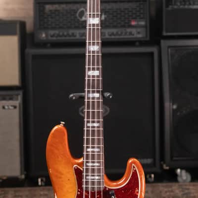 Fender Custom Shop Artisan Maple Burl Relic Jazz Bass - Honey Burst with Hardshell Case image 4